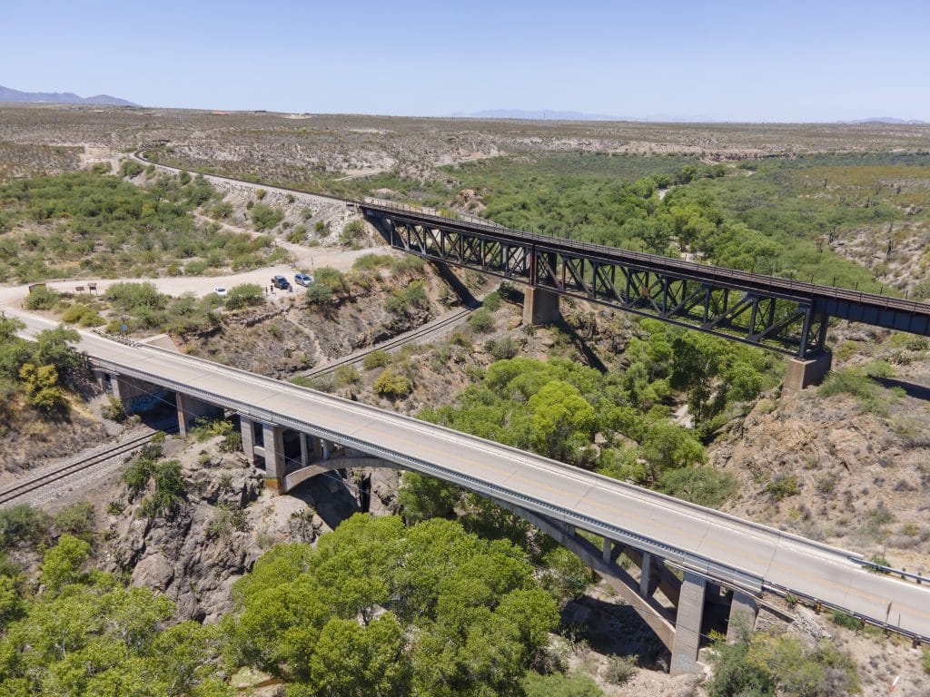 cienega train bridge and parking area