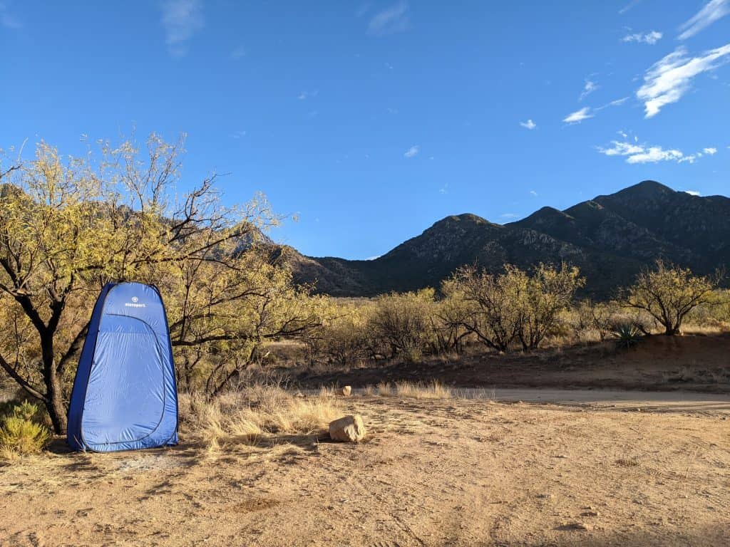 New To Dispersed Camping? Learn From The First-Timer Mistakes We Made. 2 stansport privacy tent for overlanding