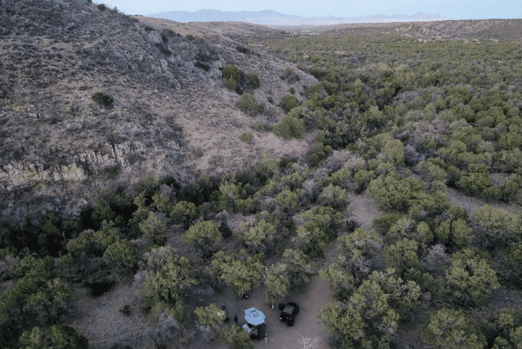 Looking For A Secluded Campsite Near Tucson? Try Gardner Canyon. 8 aerial view of camping at gardner canyon road in arizona