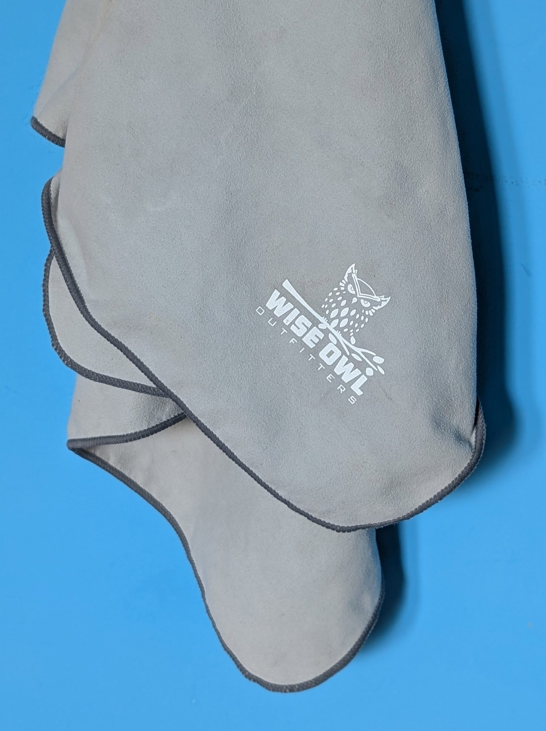 wise owl outfitters microfiber towel in grey