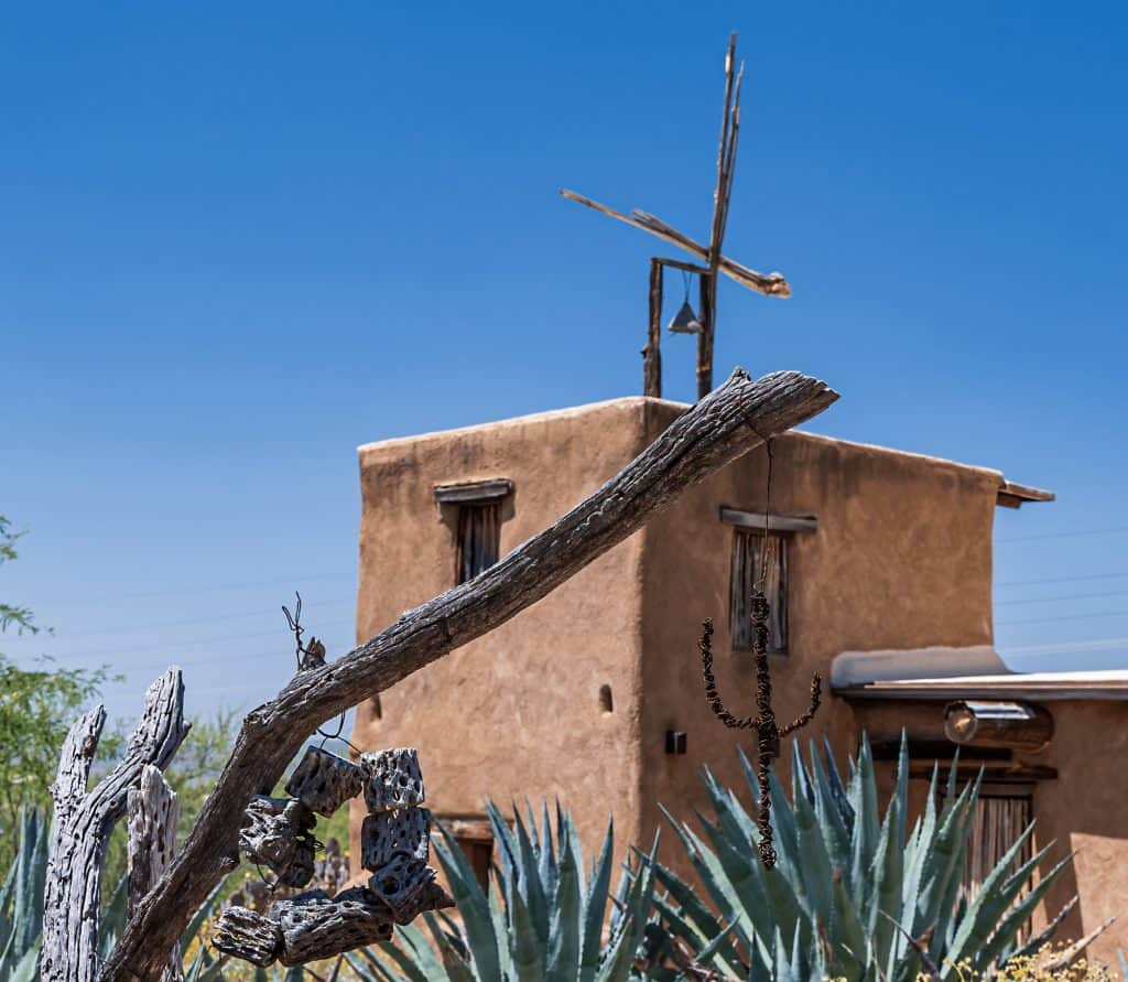 A Tucson Art Gallery That Feels As Untamed As The Desert Around It 15 back of mission in the sun