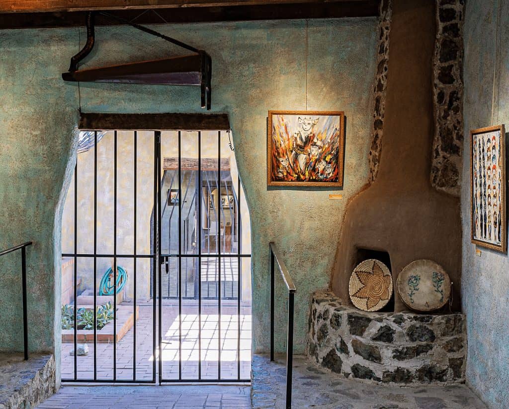 A Tucson Art Gallery That Feels As Untamed As The Desert Around It 17 degrazia blue walls and courtyard